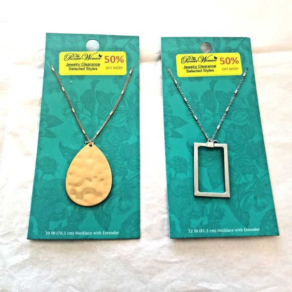 The Pioneer Woman Jewelry - 2-Pack The Pioneer Woman Long Pendant Necklaces - Gold and Silver